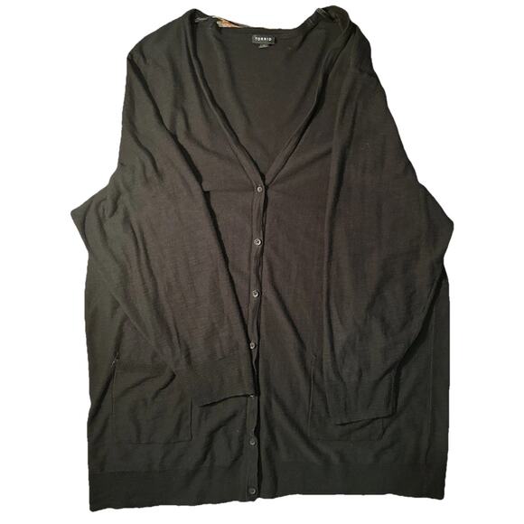 Torrid Womens Black Size 5 Button Down Cardigan Sweater 5X - Picture 1 of 5